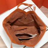 Raffia Tote Bag with Genuine Leather Trim and Pouch