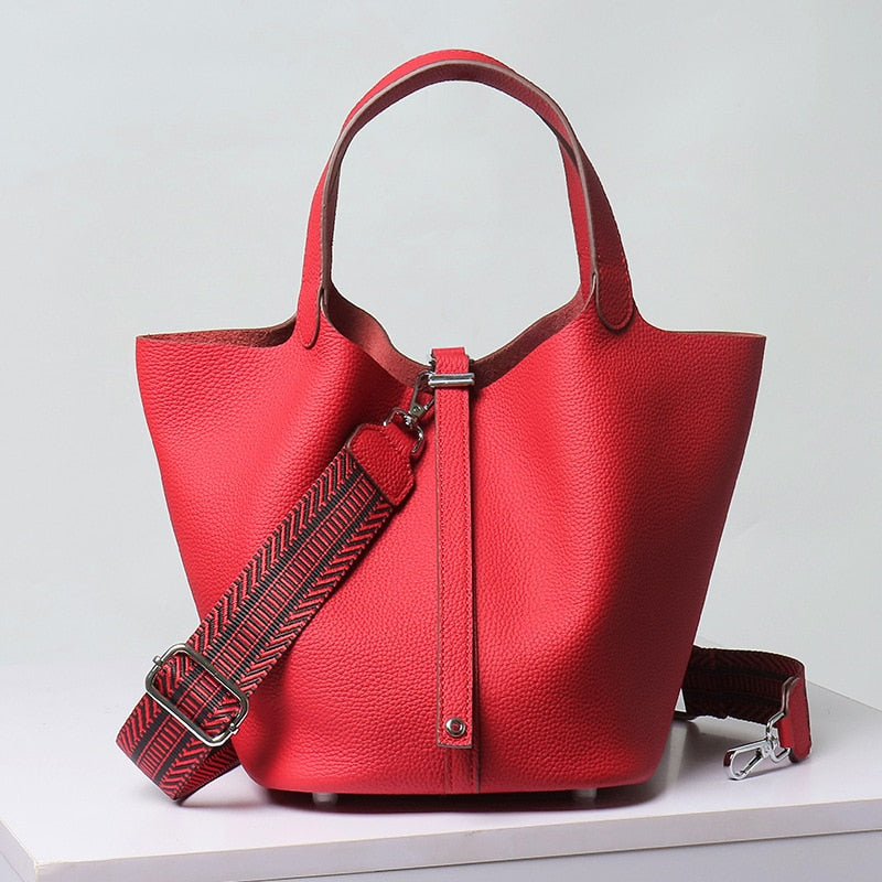 Calfksin Leather Bucket bag