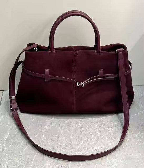 Chic Suede Leather Tote
