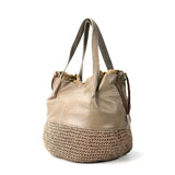 Woven Elegance Leather Tote