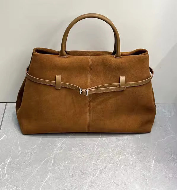 Chic Suede Leather Tote