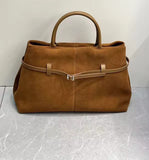 Chic Suede Leather Tote