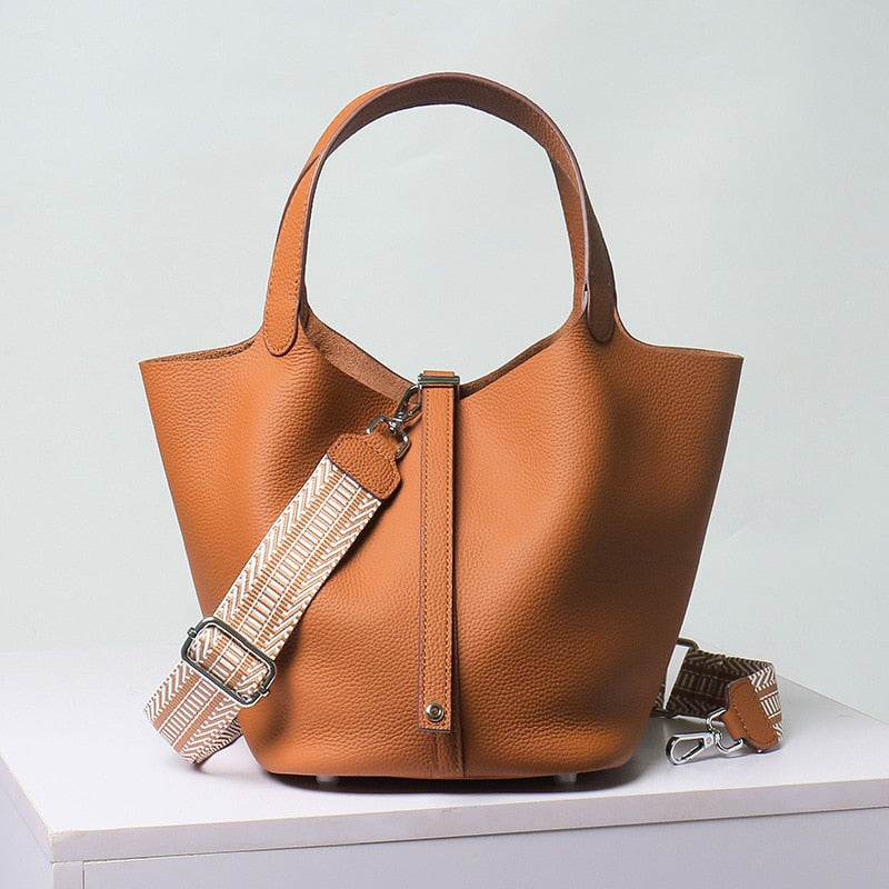 Calfksin Leather Bucket bag