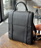 Sleek Cowhide Leather Backpack