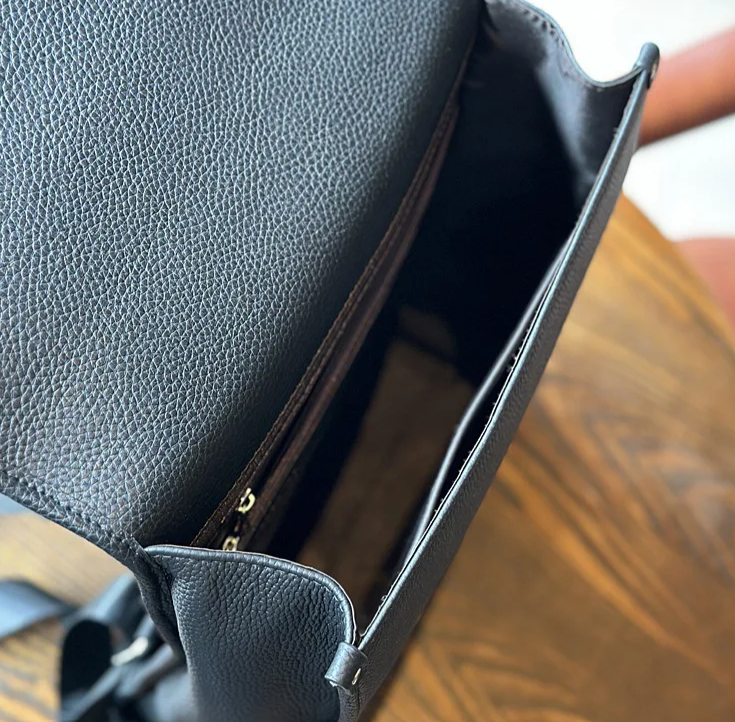 Sleek Cowhide Leather Backpack