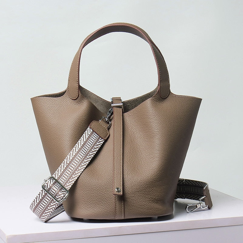 Calfksin Leather Bucket bag