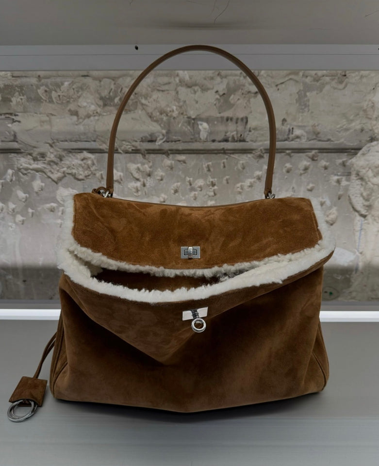 Shearling Luxe Suede Bag
