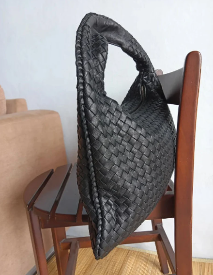 Handwoven Hop Bag - Calfskin Leather