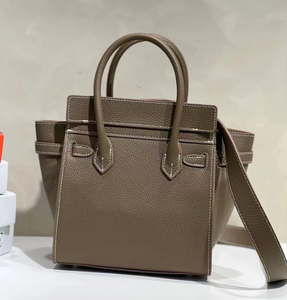 Black Medium Gate Top Handle Leather Handbag