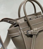 Black Medium Gate Top Handle Leather Handbag