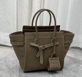 Black Medium Gate Top Handle Leather Handbag