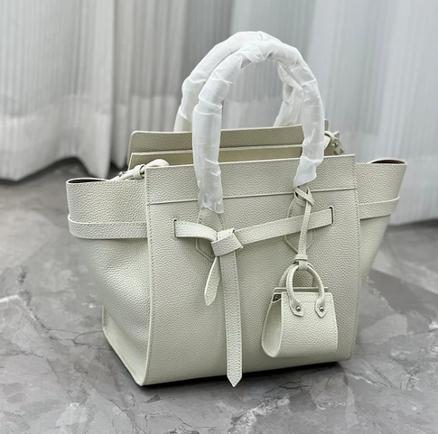 Black Medium Gate Top Handle Leather Handbag