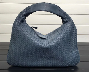 Woven Leather Large Hobo Bag